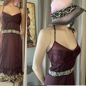 ROBERTO CAVALLI SEXY GORGEOUS BUSTIER DRESS LEOPARD SIGNED HEM RUFFLE ITALY 48